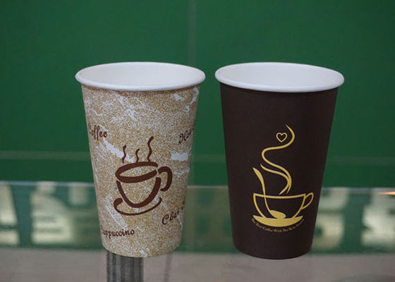 Китай Устранимые горячие бумажные стаканчики 16OZ питья одностеночные или двойной напечатанный логос стены поставщик
