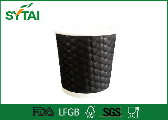 Китай Черный Одноразовые биоразлагаемых Ripple Стена Бумажные стаканчики с логотипом на заказ поставщик