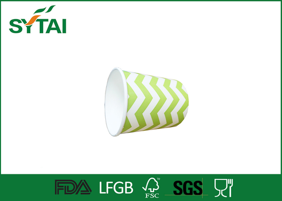 Китай Зеленое и белое мороженое волнистой картины придает форму чашки бумажные, устранимые шары мороженого поставщик