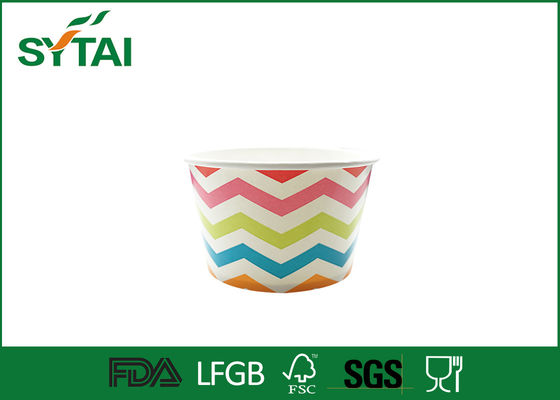 Китай Изготовленные на заказ бумажные стаканчики йогурта бумаги древесины Ригинал логотипа с картиной радуги поставщик