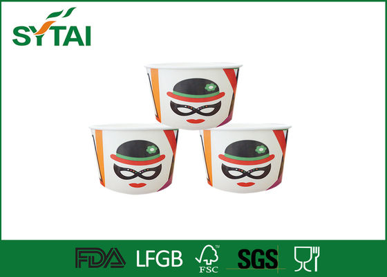 Китай Изготовленные на заказ чашки мороженого бумаги логотипа/Биодеградабле бумажный дизайн характера шаров мороженого поставщик
