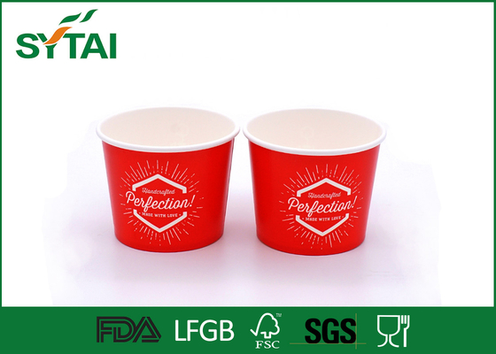 Китай Бумажный стаканчик мороженого красного изготовленного на заказ размера эко- дружелюбный для холодной еды поставщик