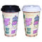 12oz логотипом одностенные Бумажные стаканчики для горячих напитков, одноразовые кофейные чашки с крышками поставщик