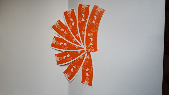 Китай Оранжевый логотипом Индивидуальные бумажный стаканчик Вентилятор / Бумага Бланк / лист бумаги для Бумажные стаканчики поставщик